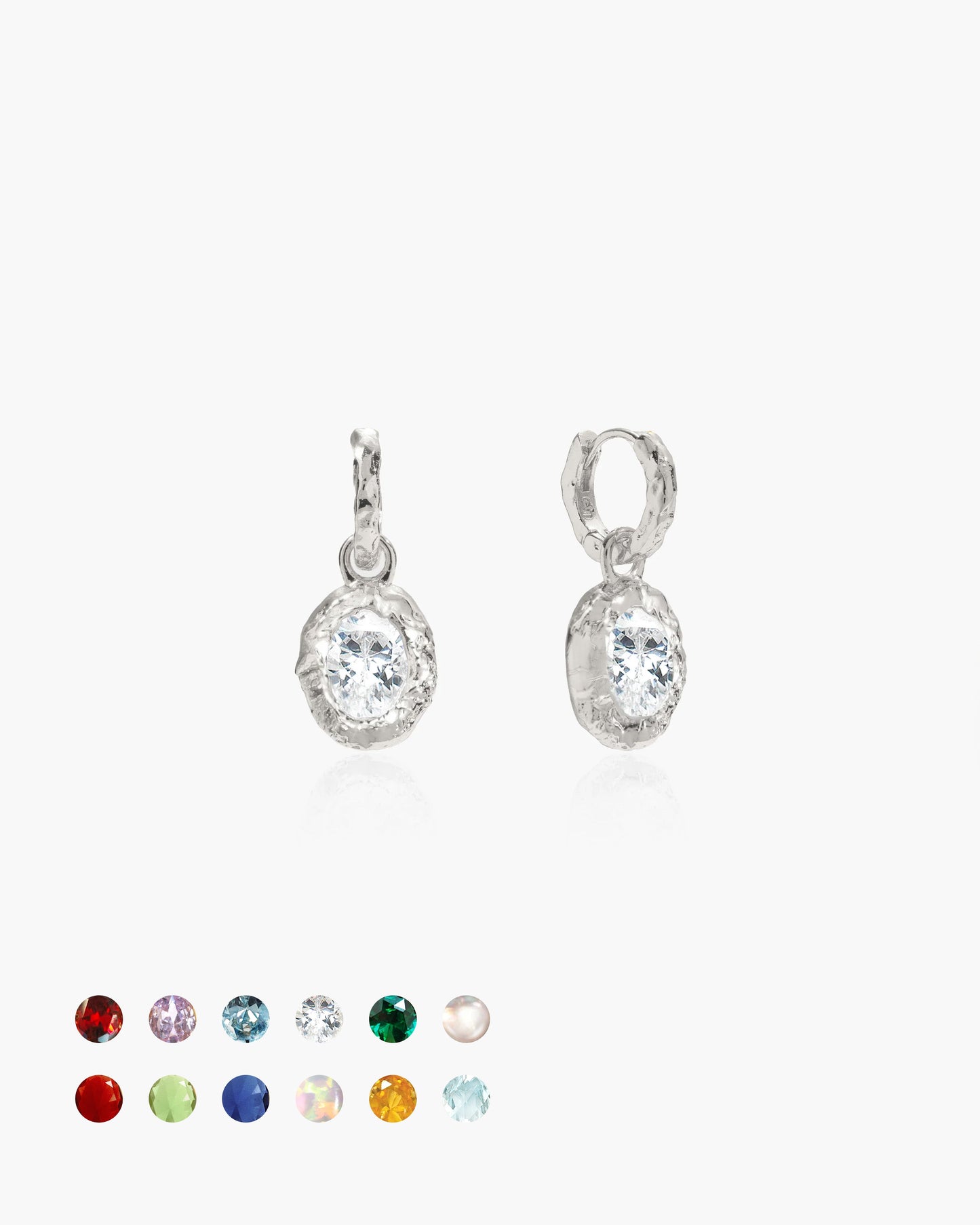 Birthstone Earrings in Silver