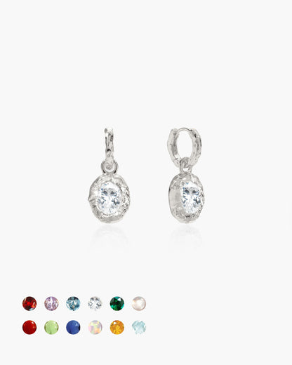 Birthstone Earrings in Silver
