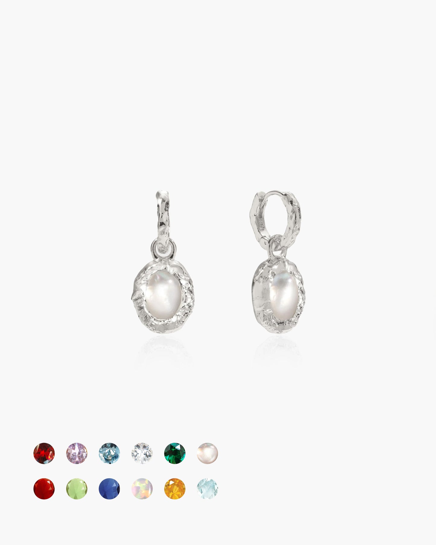 Birthstone Earrings in Silver
