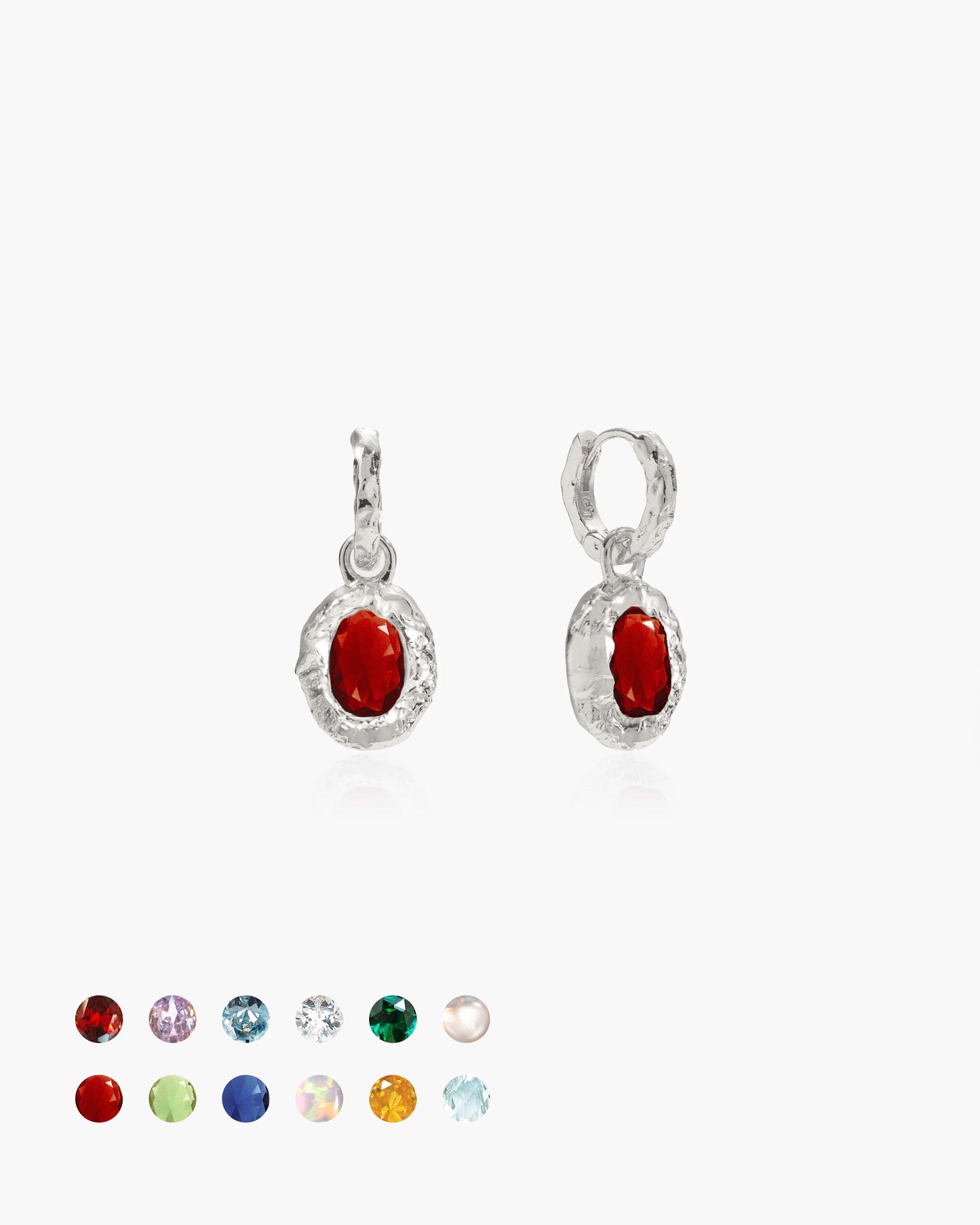 Birthstone Earrings in Silver