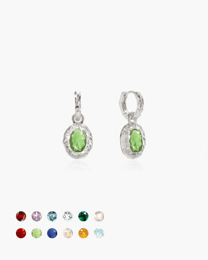 Birthstone Earrings in Silver