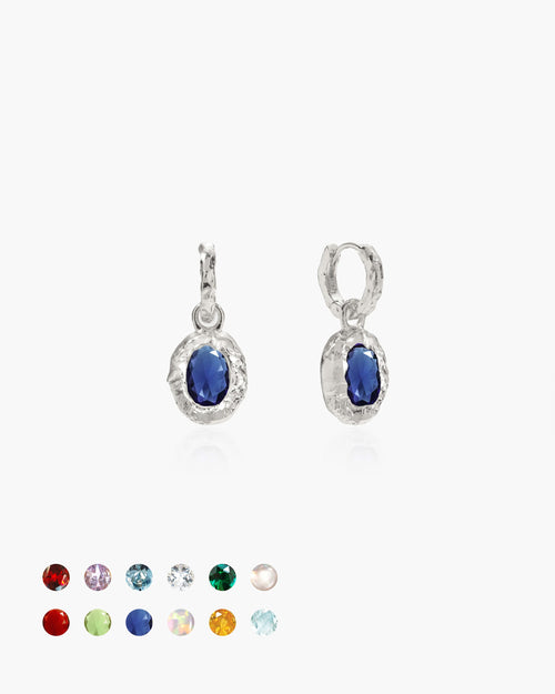 Birthstone Earrings in Silver