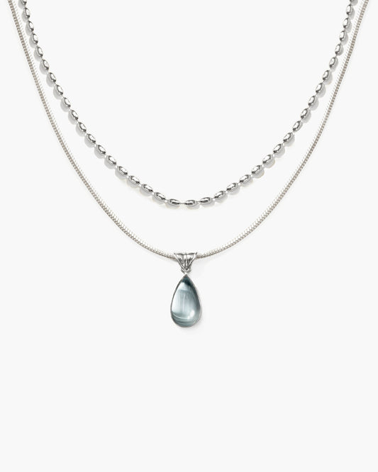Waterdrop Necklace Set in Silver