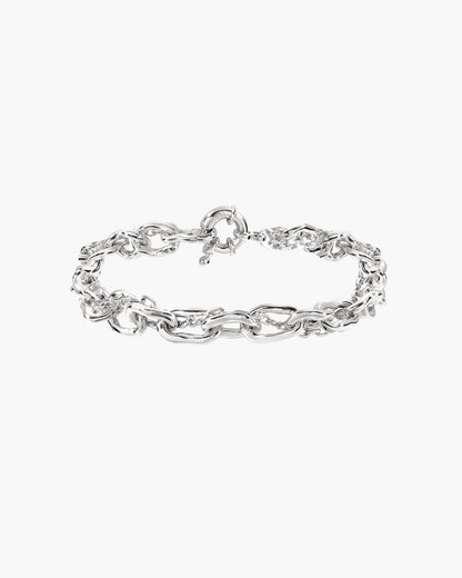 Molten Dual Chain Bracelet in Silver