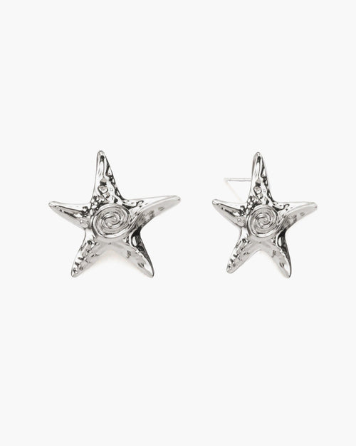 Starfish Stud Earrings in Silver