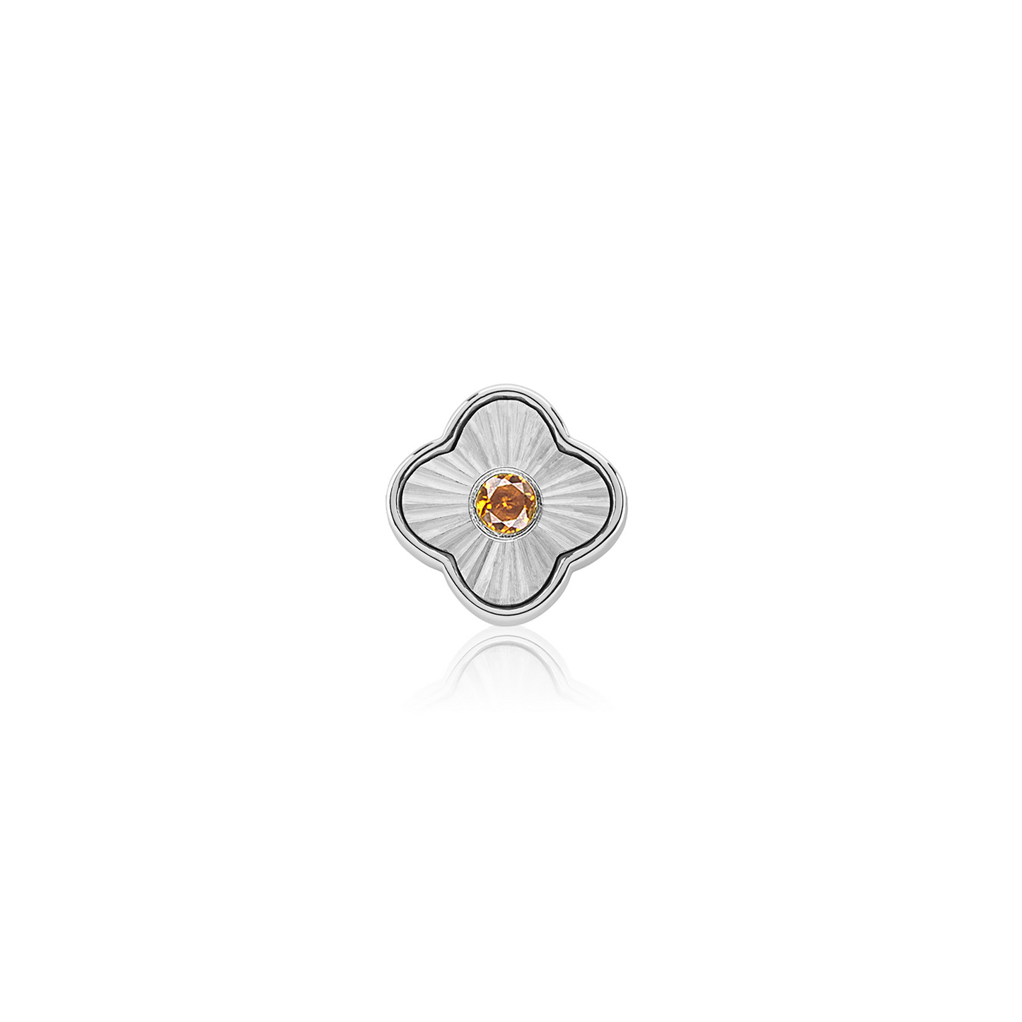 Textured Clover Charms (Silver) - Birthstones