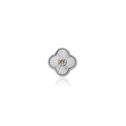 Textured Clover Charms (Silver) - &