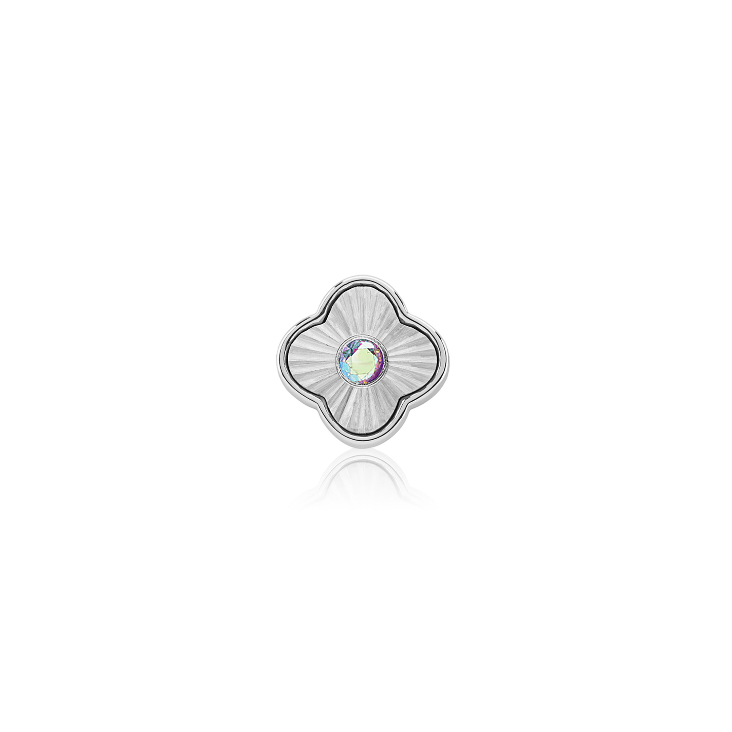 Textured Clover Charms (Silver) - &