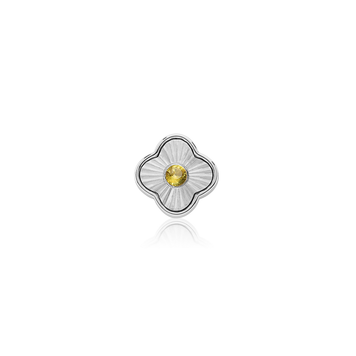 Textured Clover Charms (Silver) - Birthstones