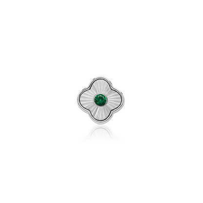 Textured Clover Charms (Silver) - Birthstones