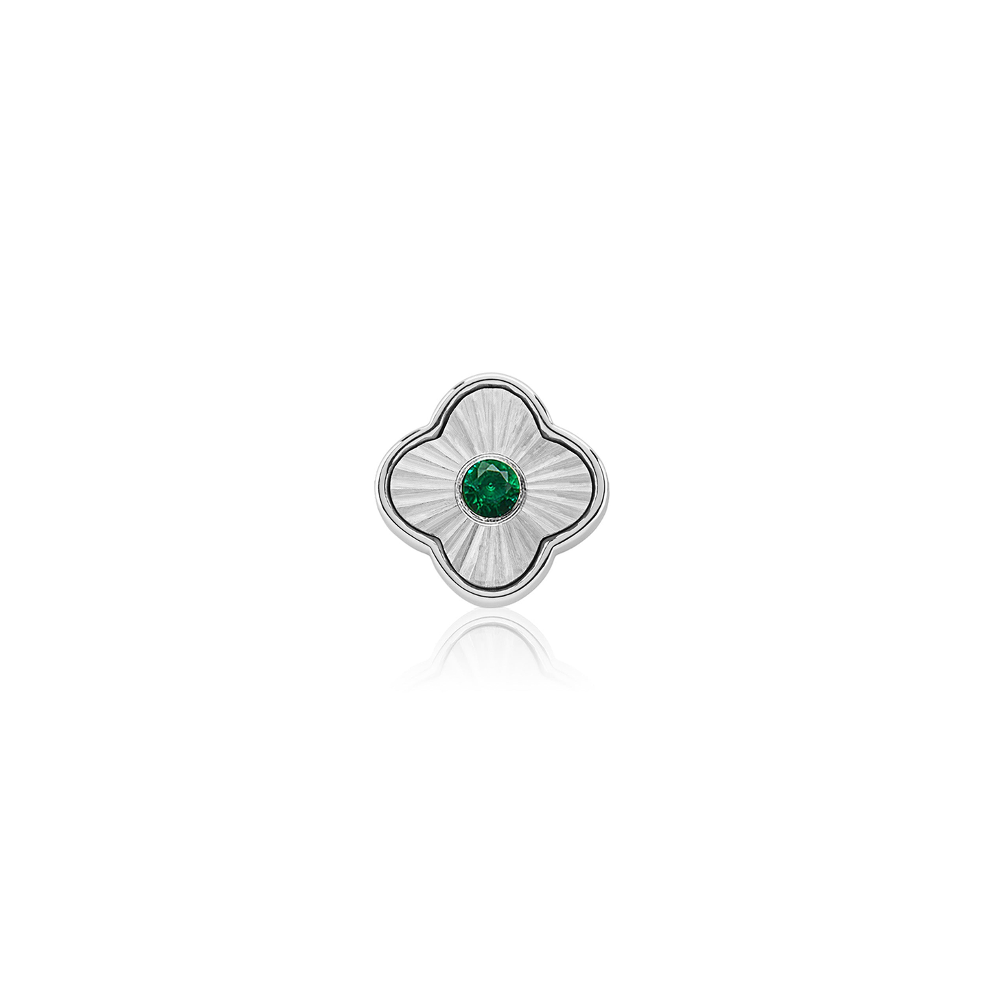 Textured Clover Charms (Silver) - &