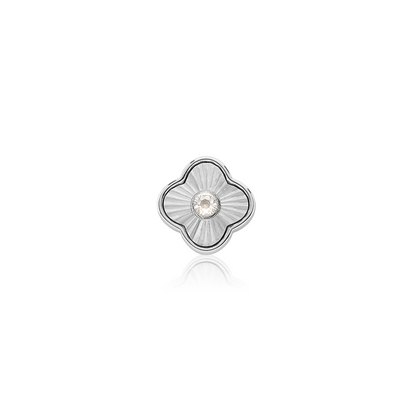 Textured Clover Charms (Silver) - Birthstones