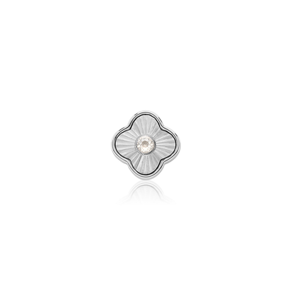 Textured Clover Charms (Silver) - &