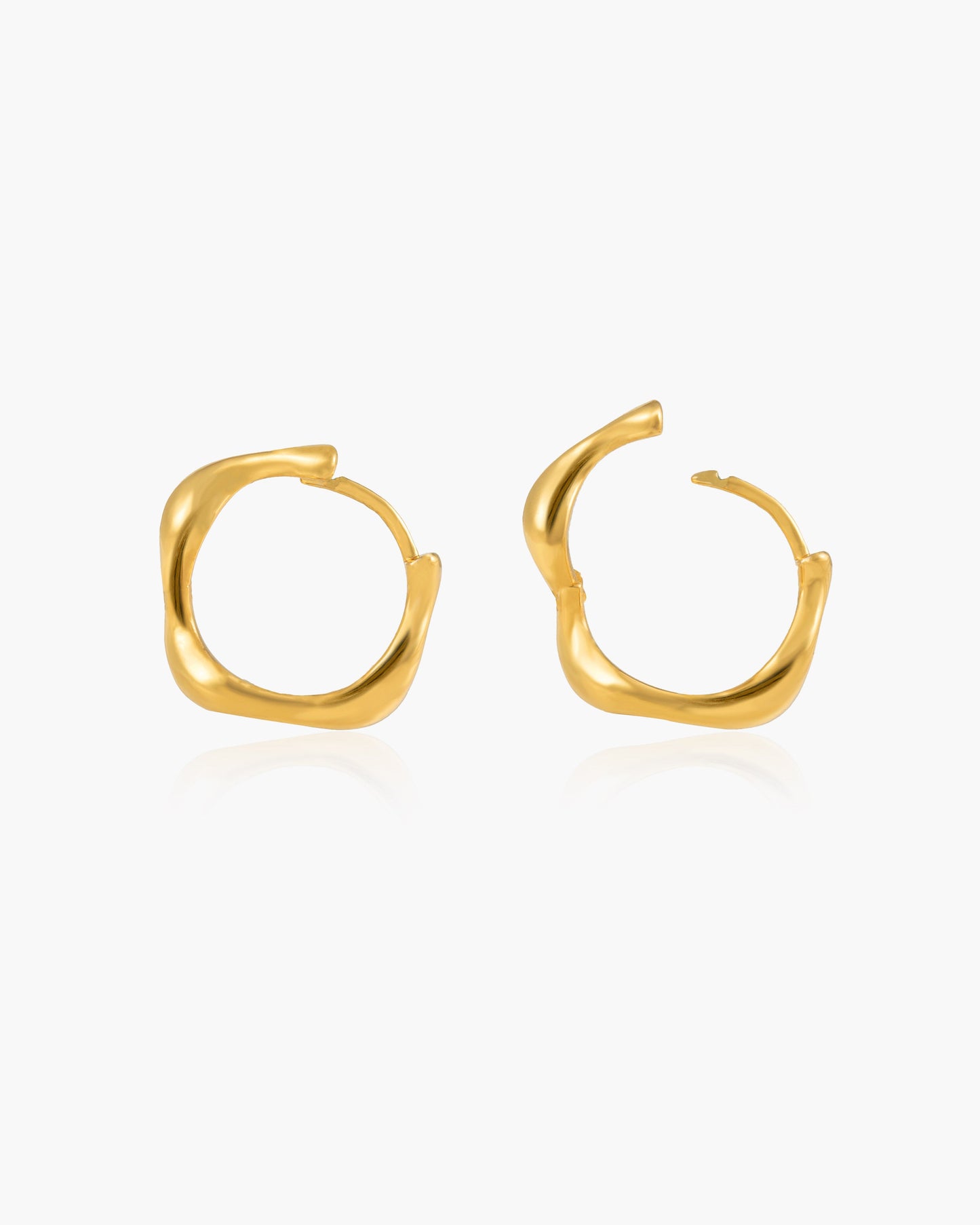 Gold Wave Hoop Earrings