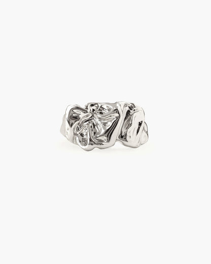 Textured Molten Ring in Silver