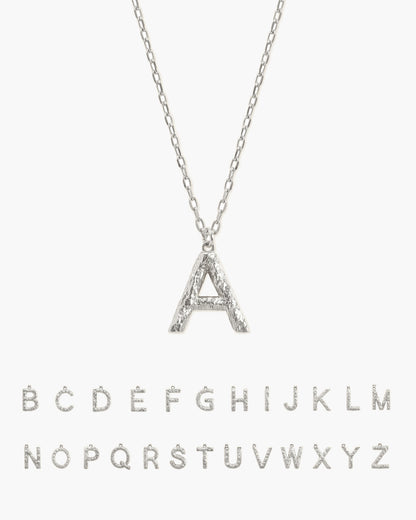 Textured Initial Letter Necklace