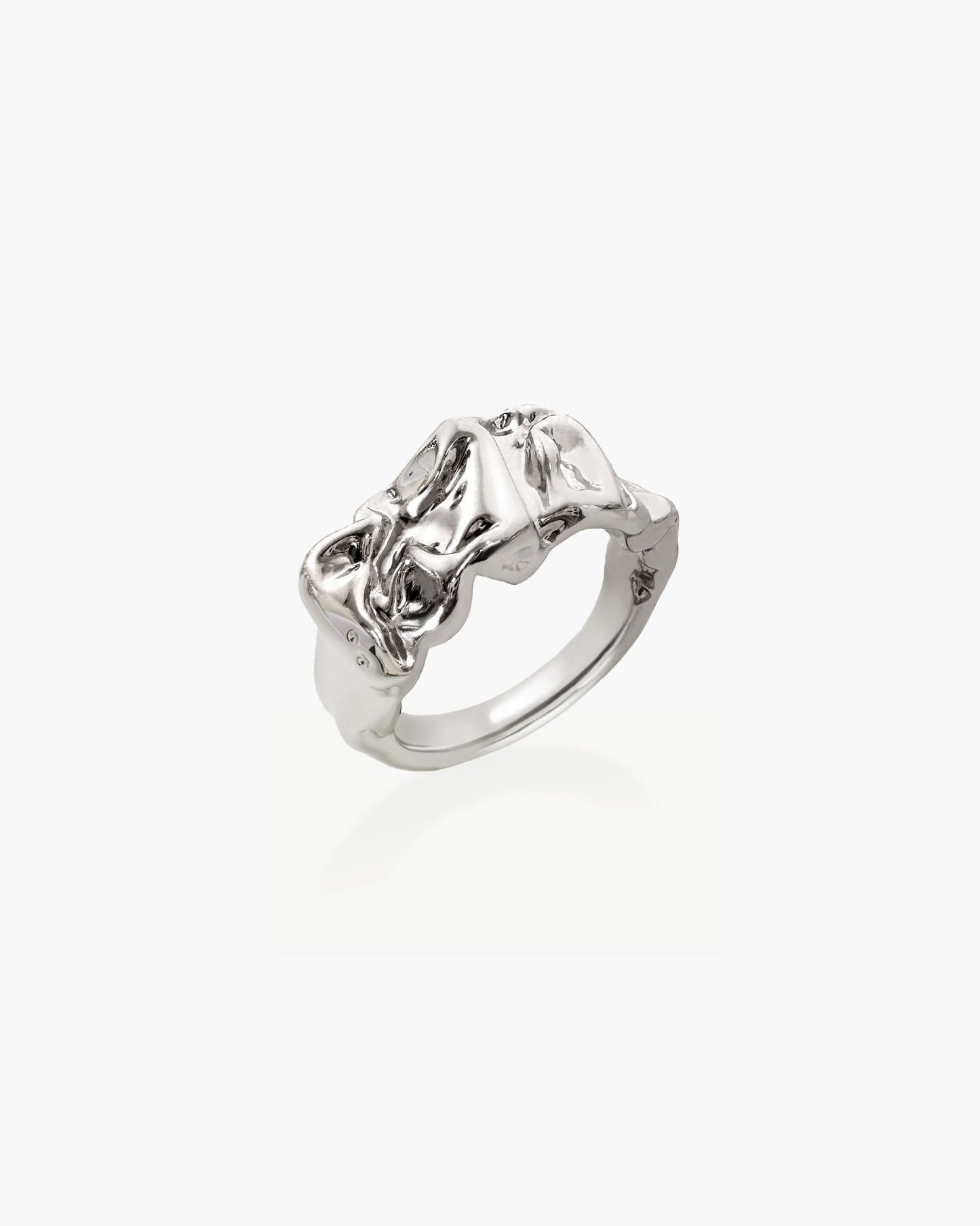 Textured Molten Ring in Silver