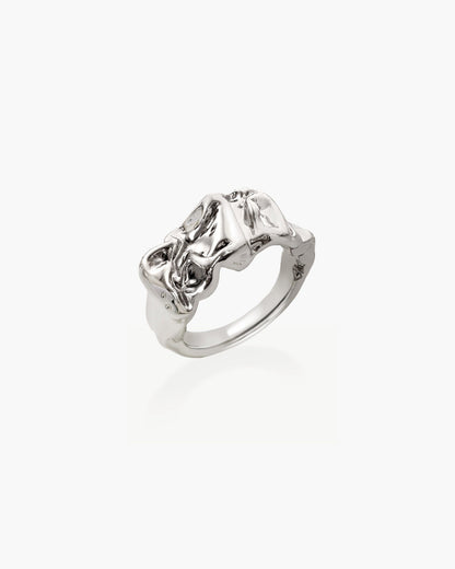 Textured Molten Ring in Silver